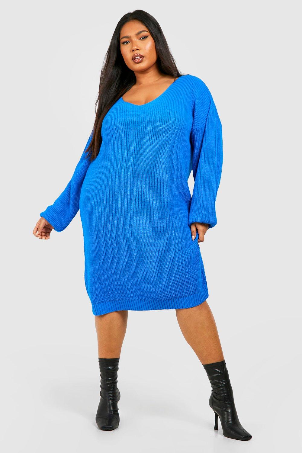 Plus size sale mini sweater dress